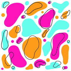 A pattern of bright colors and lines