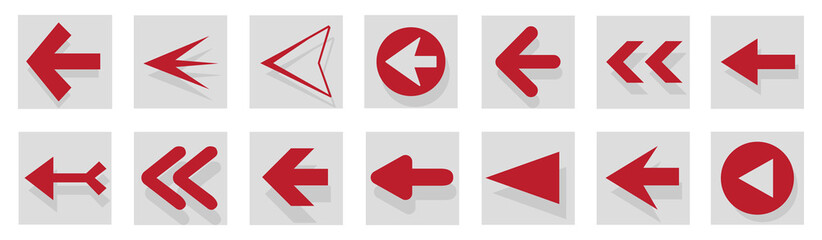 Arrow icon set isolated on background. Arrows vector collection. Different arrow icons in flat style. Creative arrows template for web site, app, graphic design, ui and logo. Arrow vector symbol