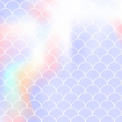 Holographic scale background with gradient mermaid.