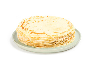 Pancake on the white plate