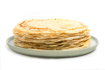 Pancake on the white plate