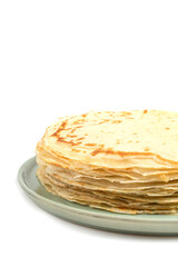 Pancake on the white plate