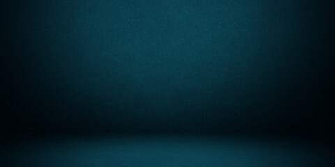 Empty blue studio room interior. Clean workshop for photography or presentation
