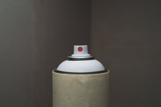 Atomizer of spray paint can close up