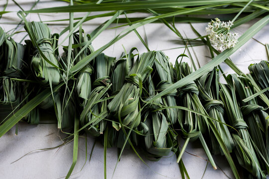 Bundles Of Lemongrass On Urban Farm Table