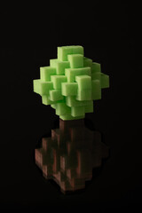 Ivry-Sur-Seine, France - 01 31 2022: Studio shot. Detail of a brain teaser puzzle made with a 3D...