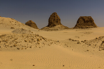 Obraz na płótnie Canvas Nuri pyramids in the desert near Karima town, Sudan