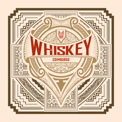 Obraz premium Whiskey label with old frames