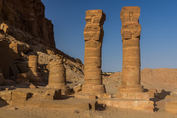 Temple of Mut ruins at Jebel Barkal near Karima, Sudan - obrazy, fototapety, plakaty