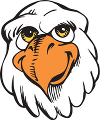 Eagle Mascot Head Casual Vector Illustration