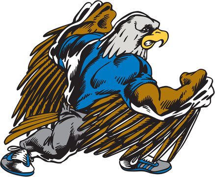 Eagle Mascot Fighter Vector Illustration