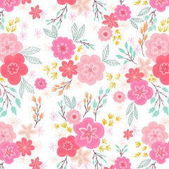 Rosie Flowers Bunch Pattern Design