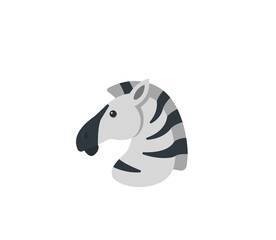 Zebra head vector isolated icon. Emoji illustration. Zebra vector emoticon