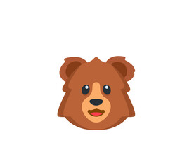 Bear head vector isolated icon. Bear emoji illustration. Bear vector isolated emoticon