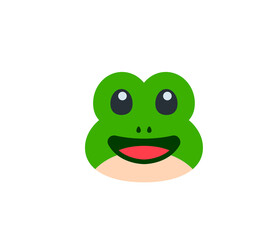 Frog face vector isolated icon. Emoji illustration. Frog vector emoticon