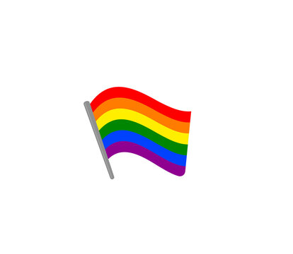 Rainbow flag vector isolated icon. Emoji illustration. LGBT flag vector emoticon