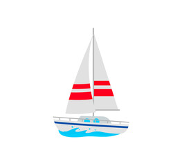 Sailboat vector isolated icon. Emoji illustration. Sailboat vector emoticon