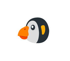 Penguin face vector isolated icon. Emoji illustration. Penguin vector emoticon