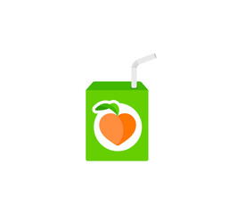 Juice Box with straw vector isolated icon. Emoji illustration. Beverage Box vector emoticon