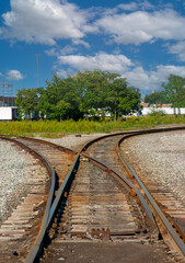 Fototapeta na wymiar Railroad Switch siding to local customers