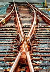 Close-up of Railroad Track Switch