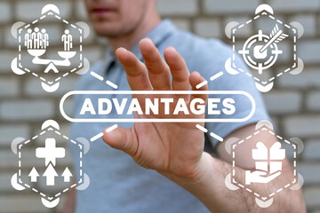 Concept of competitive advantage. Business competition advantage. Overcome, Achieve success,...