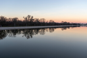 Sunset view of Rowing Venue in city of Plovdiv, Bulgaria