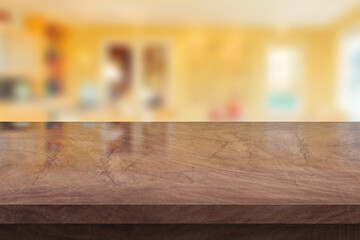 wooden table perspective. background reflection
