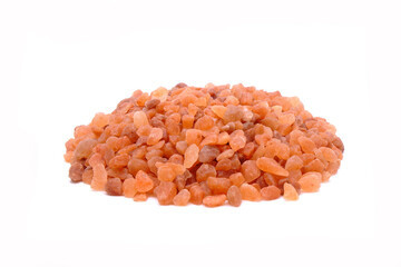 Pink Himalayan salt isolated on white background