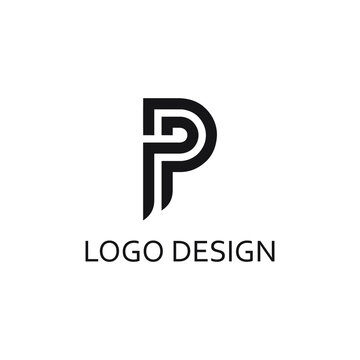 modern letter p company logo template