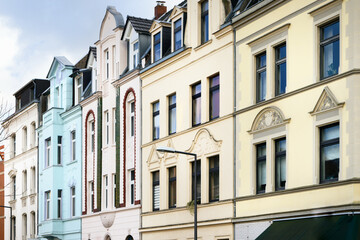 beautiful restored pastel colored houses from the late 19th century in cologne ehrenfeld