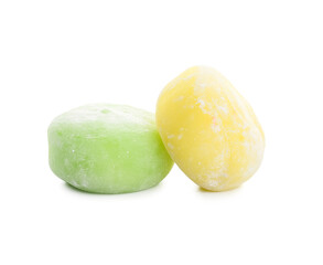Delicious mochi on white background