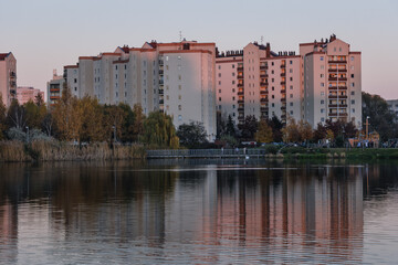 Apartment buildings in Goclaw area of Warsaw city, Poland