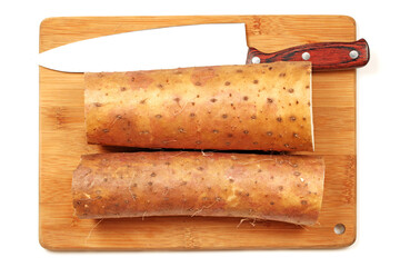 Chinese yam on white background