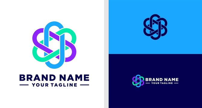 LETTER O LOGO CHAIN CONNECTED TECHNOLOGY EDITABLE