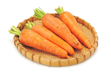 fresh carrot on white background.