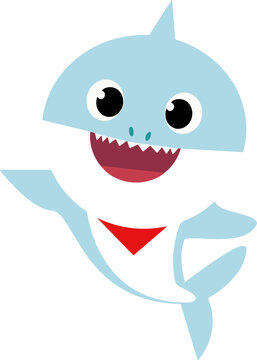 Baby shark birthday card. Baby sharks characters. Baby shark