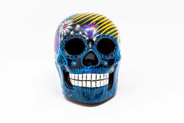 Traditional Mexican Patterned Ceramic Day of the Dead Skull