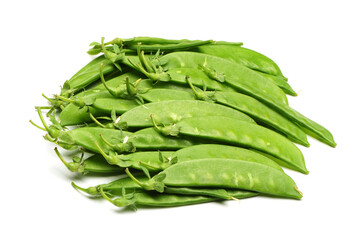 Snow peas isolated on white background