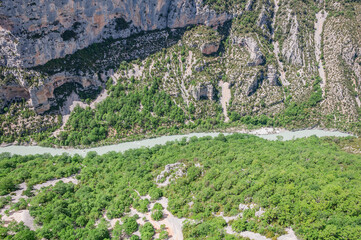 Summer view of Verdon gorge. Provence. France.