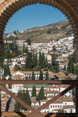 Vista panoramica ciudad de Granada desde mirador, España