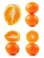 Orange fruit on the white background