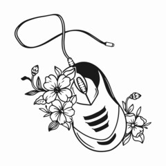 Floral mouse vector
