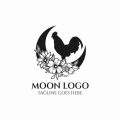 Moon rooster logo