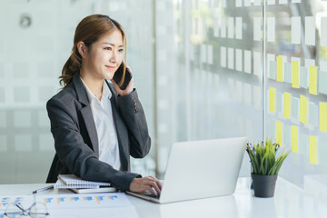 Entrepreneur working with multiple devices