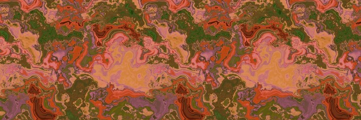 Marble swirl rock seamless natural border texture. Earthy tone rough grain semi precious stone effect ribbon. Nature pattern background edging trim.