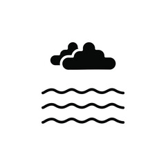 Ocean, Water, River, Sea Solid Icon Vector Illustration Logo Template. Suitable For Many Purposes.