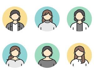 Fototapeta premium 女性社員のイラストアイコン