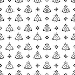 Indian motif seamless pattern in black and white color. Pattern swatch included in the EPS 10 file.