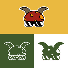 Flower beetle vector doodle art